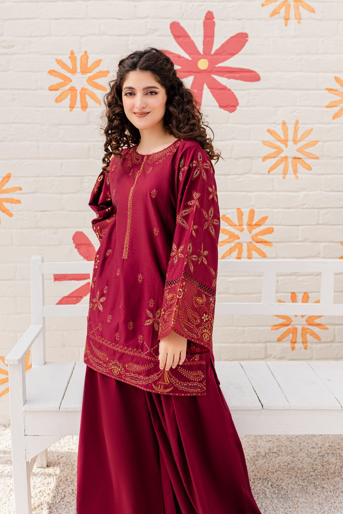 Rozin 2 Pc Embroidered Khaddar Dress 50% Off