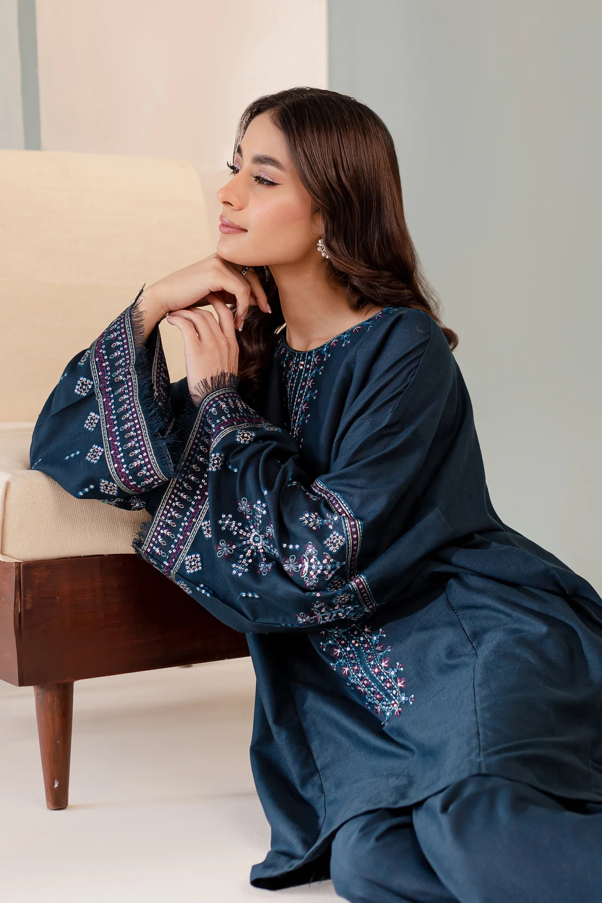 Sooya 2 pc Embroidered  Dress 60% Off