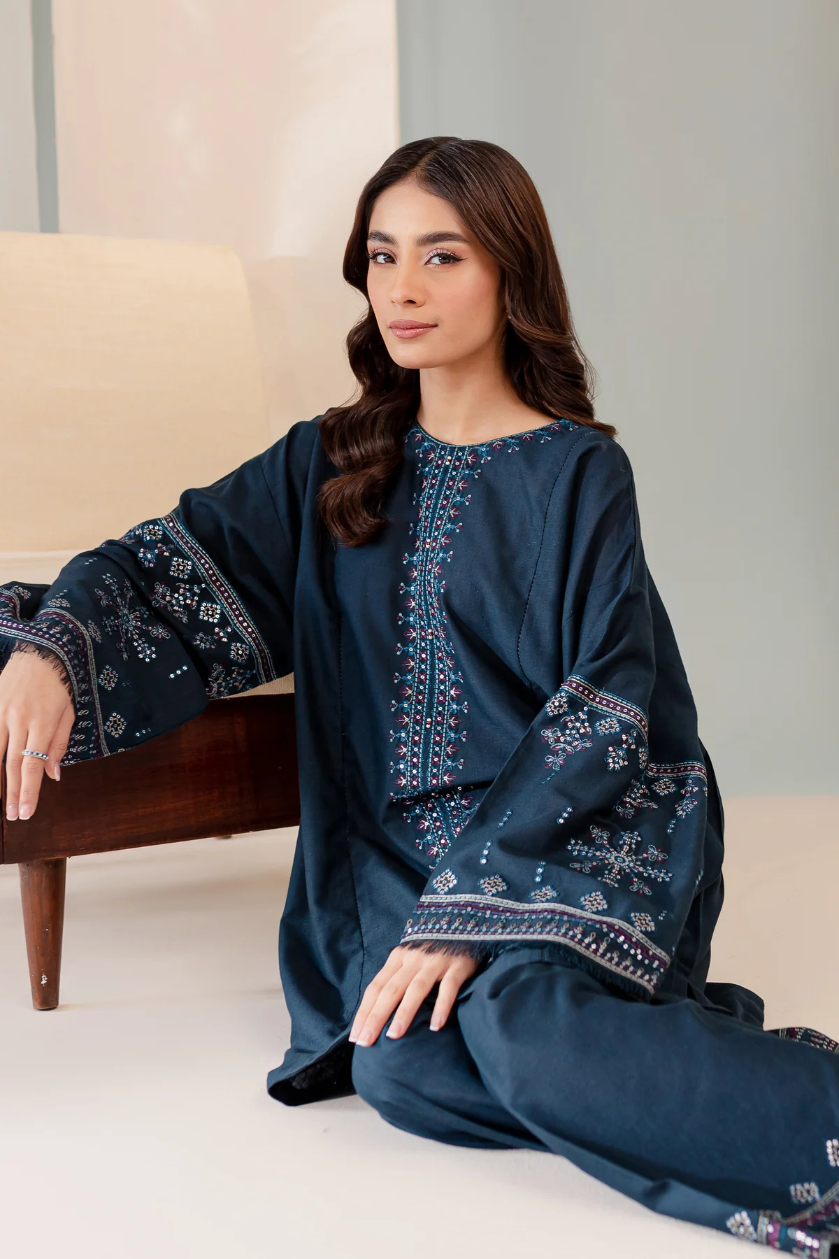 Sooya 2 pc Embroidered  Dress 60% Off