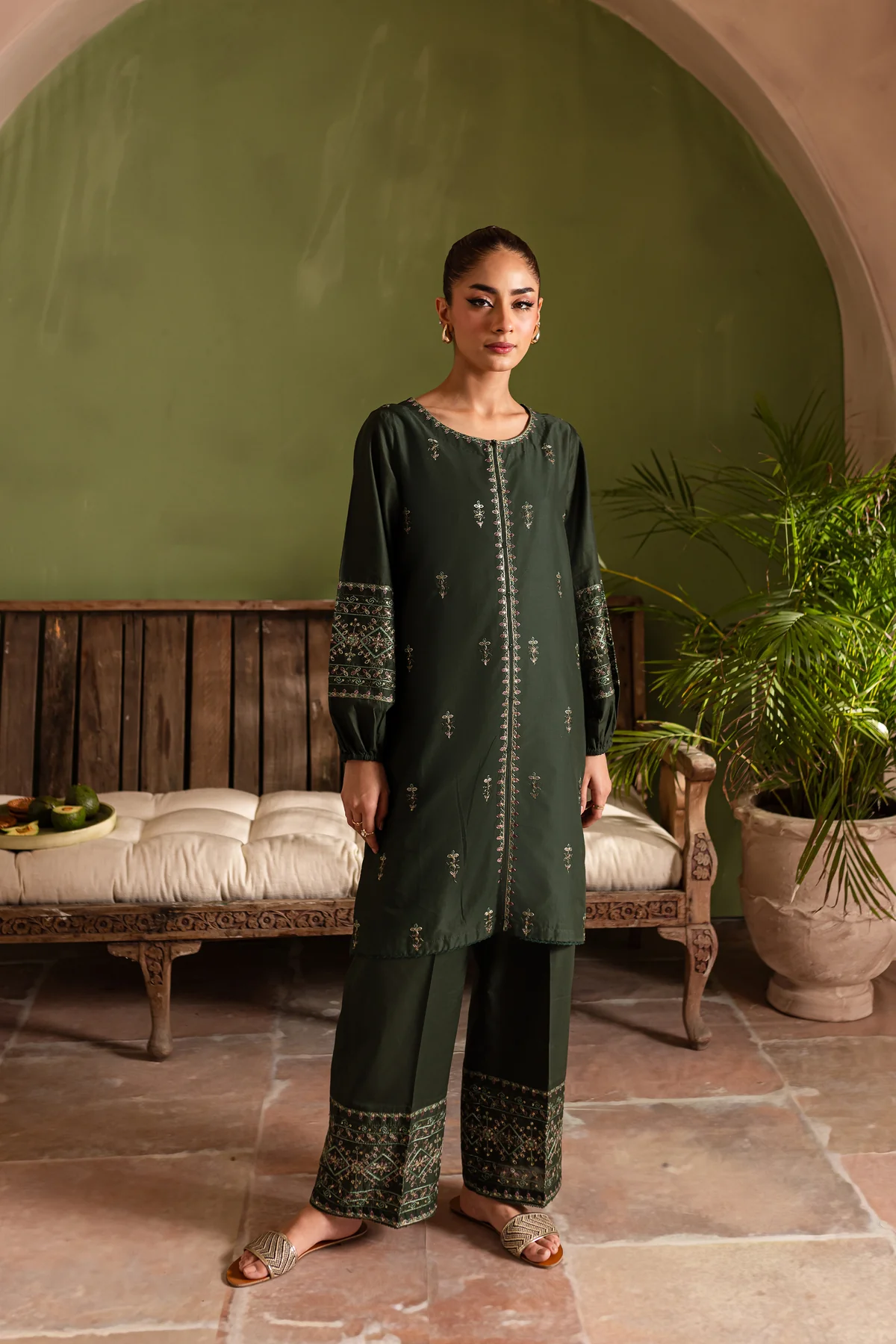 Solene 2Pc - Embroidered Dress