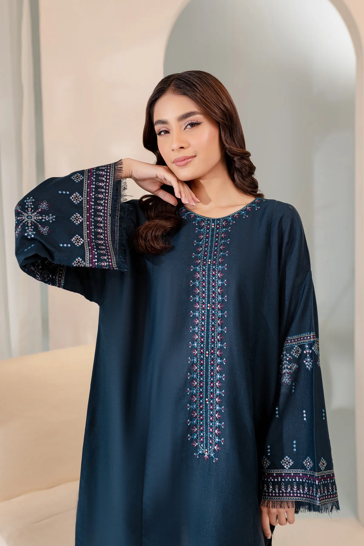 Sooya 2 pc Embroidered  Dress 60% Off