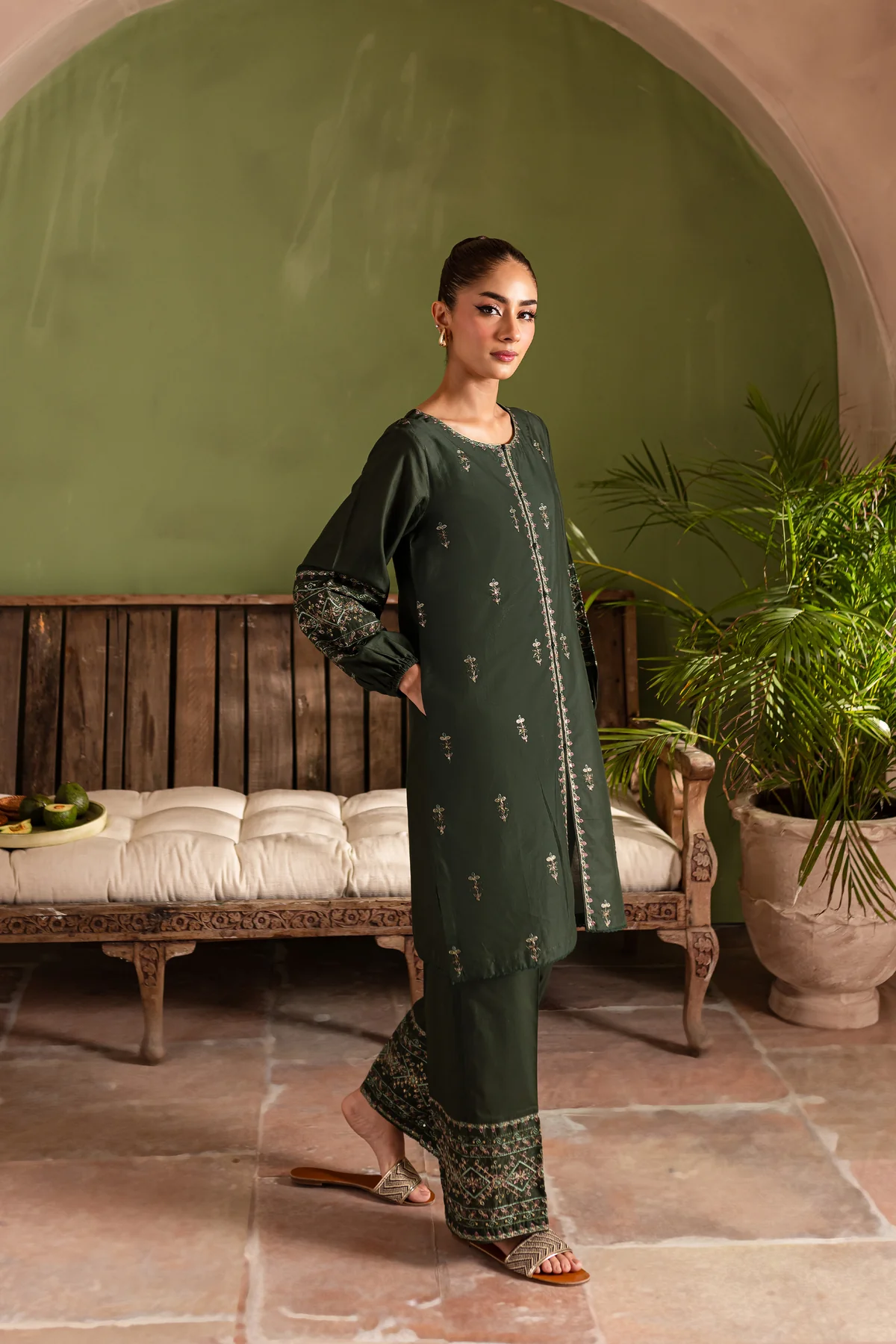 Solene 2Pc - Embroidered Dress