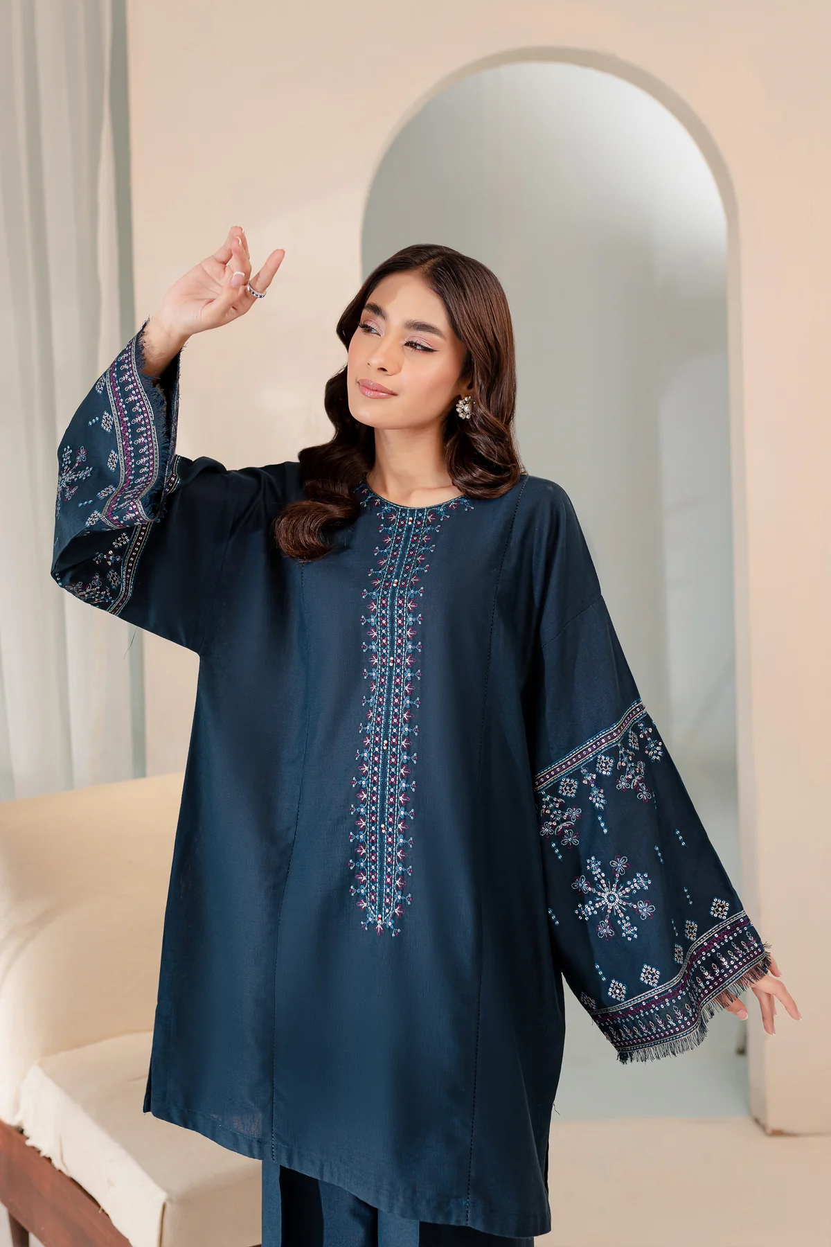 Sooya 2 pc Embroidered  Dress 60% Off