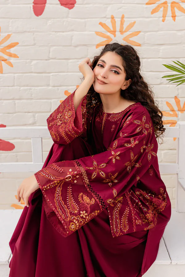 Rozin 2 Pc Embroidered Khaddar Dress 50% Off