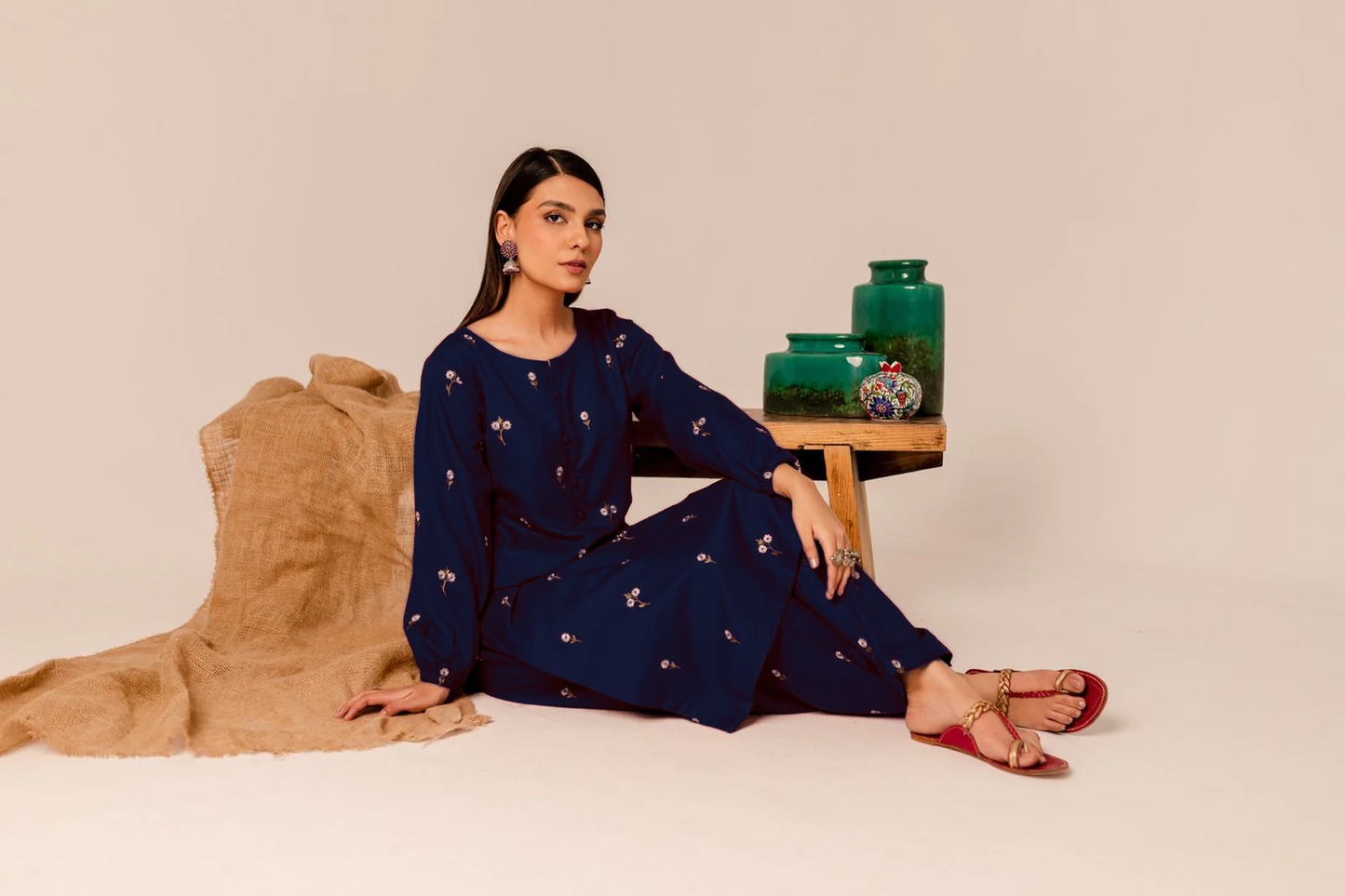 Reemi Blue 2Pc Embroidered 50% Off