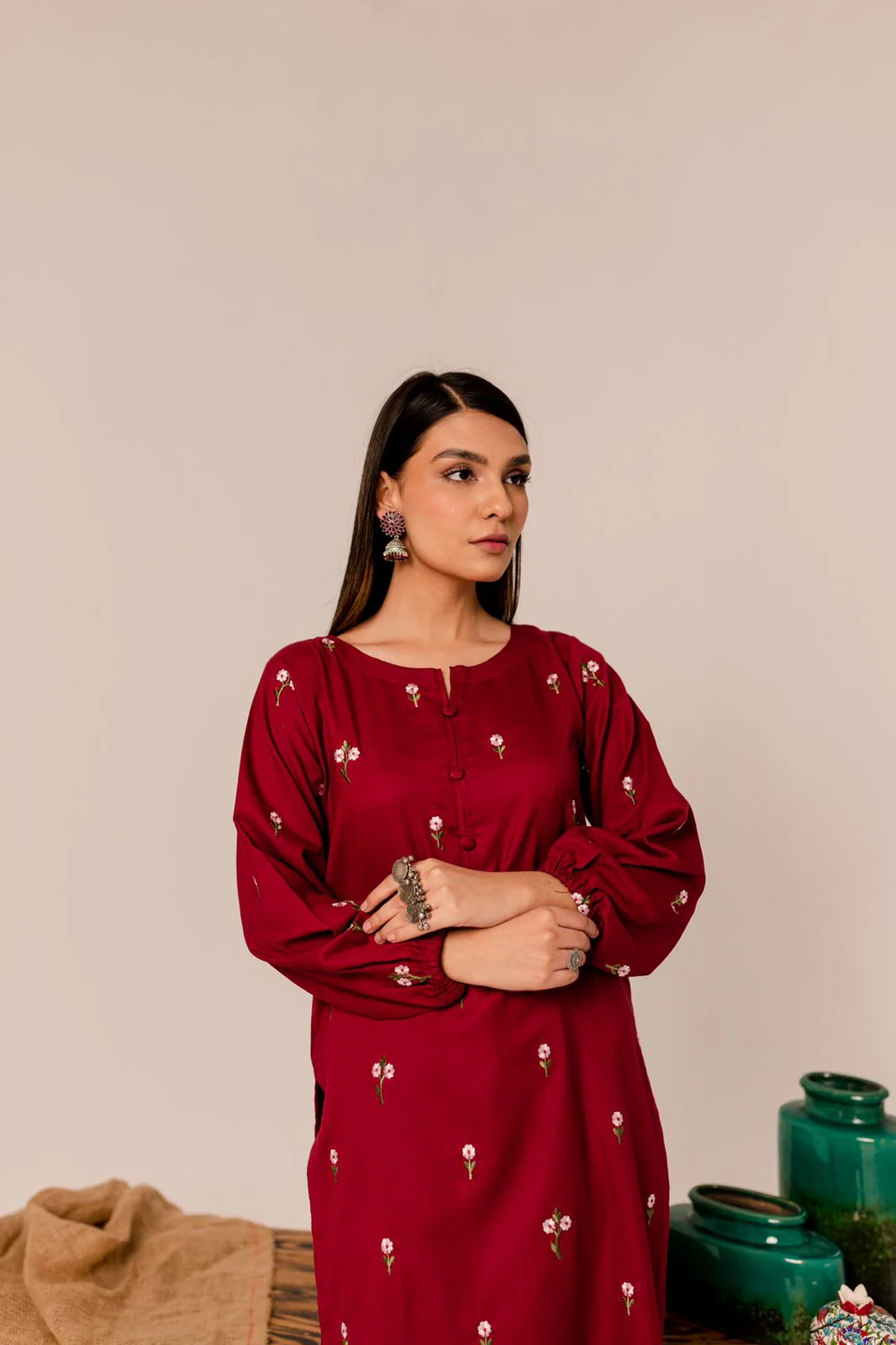 Remi 2Pc Embroidered Khaddar Dress