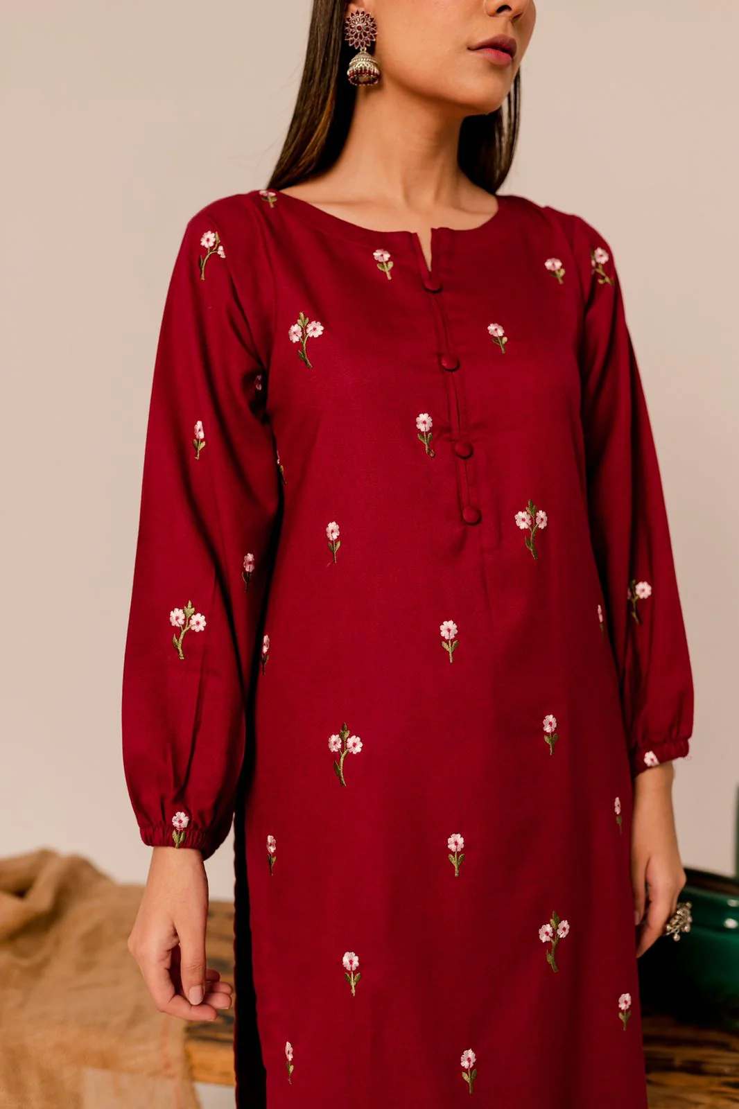 Remi 2Pc Embroidered Khaddar Dress