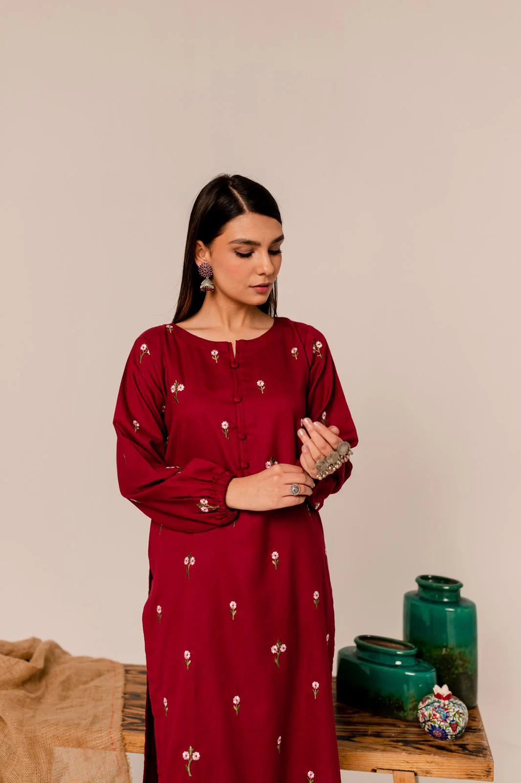 Remi 2Pc Embroidered Khaddar Dress